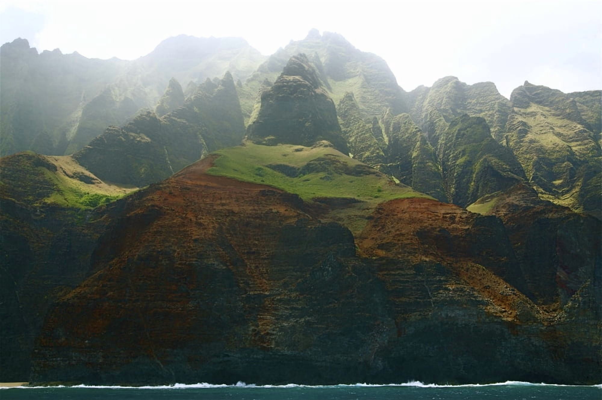 Hawaii Kauai Na Pali Coast Rugged Cliffs Along Ocean Canvas Art - Kicka Witte Design Pics (17 x 11)