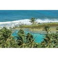 thumbnail image 1 of Hawaii Kauai Napali Coast Palm Trees Ocean With Breaking Waves Coral Reef Turquoise Water. Poster Print, 1 of 3