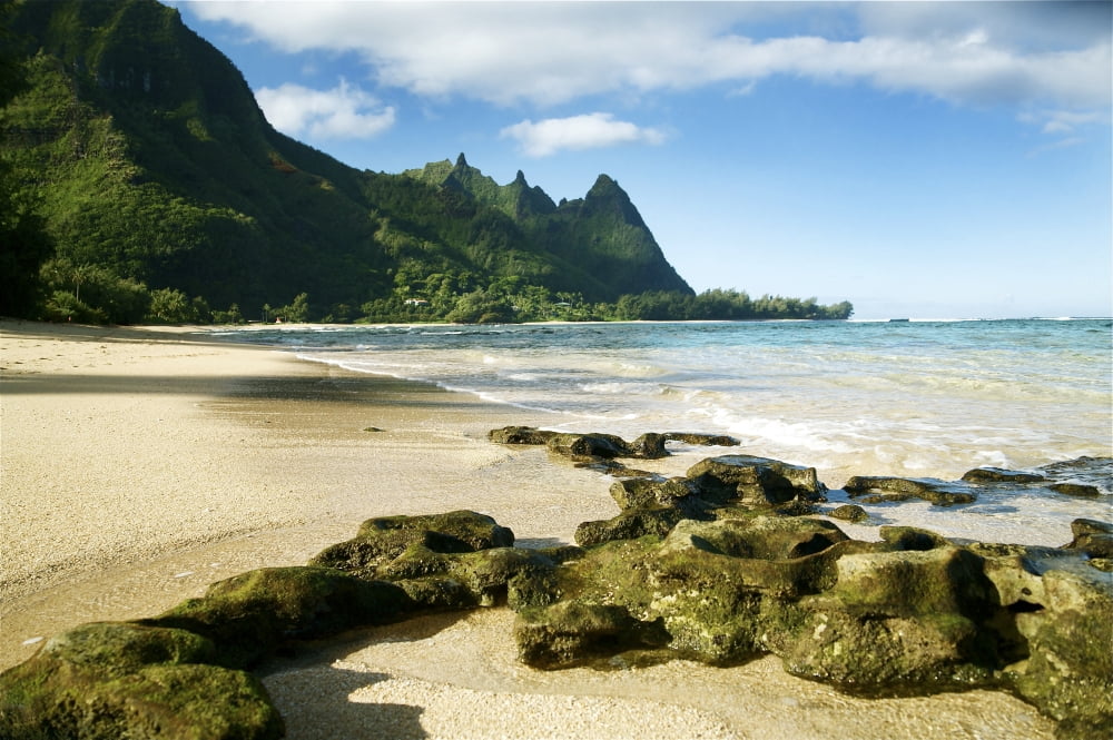 Hawaii Kauai North Shore Tunnels Beach Bali Hai Point Canvas Art - Kicka Witte Design Pics (34 x 22)