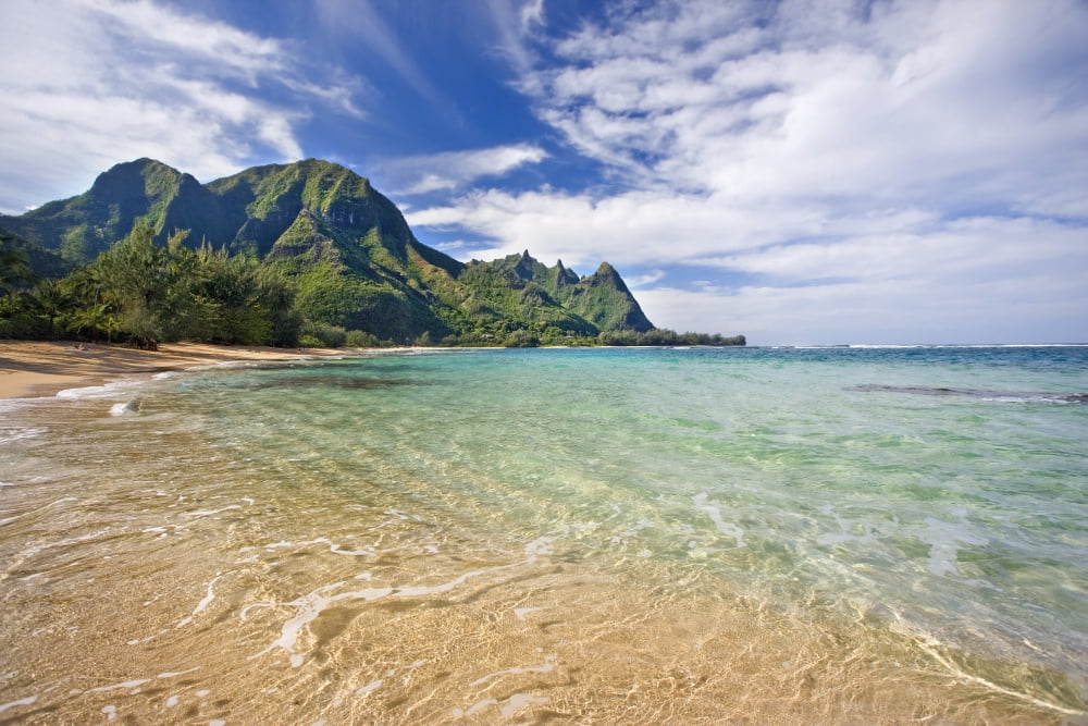 Hawaii Kauai North Shore Tunnels Beach Bali Hai Point Canvas Art - M Swiet Productions Design Pics (19 x 12)