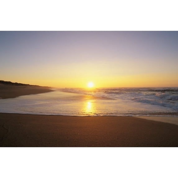 Hawaii Kauai Polihale Beach Beautiful Shoreline At Sunset. Poster Print