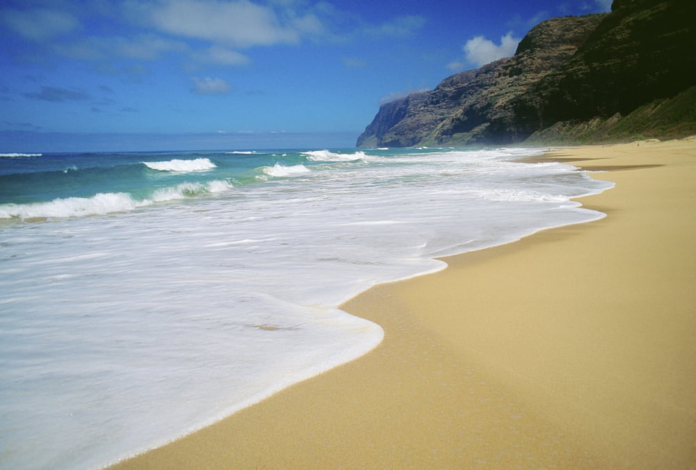 Hawaii Kauai Polihale Beach Looking Towards Napali Coast Canvas Art - Mary Van de Ven Design Pics (19 x 12)