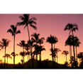 thumbnail image 1 of Hawaii  Kauai  Sleeping Giant And Coconut Grove At Sunset  Silhouetted A41D Poster Print, 1 of 2