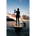 thumbnail image 1 of Hawaii  Kauai  Woman Stand Up Paddling In Ocean  Beautiful Sunset. Poster Print, 1 of 2