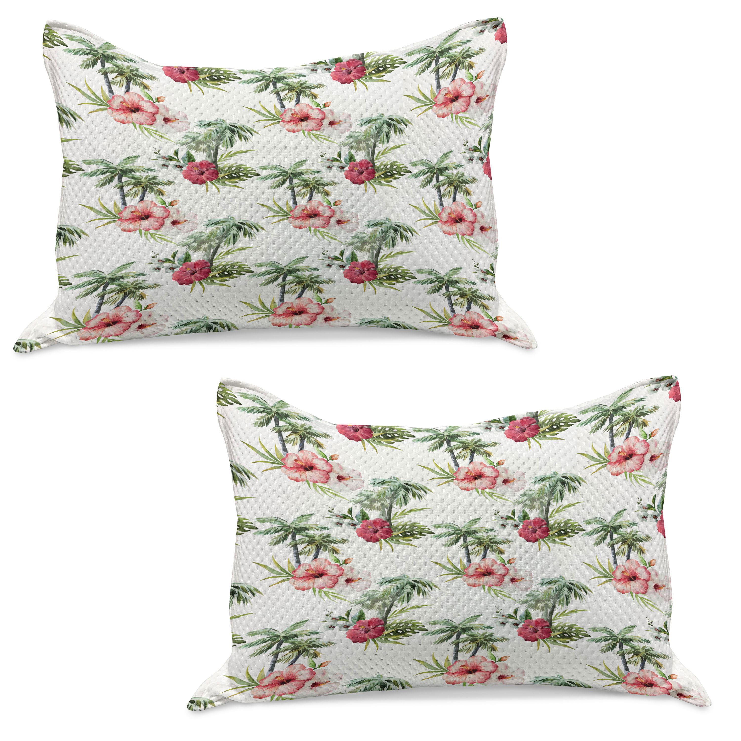 Hawaii Pillow Cover Hibiscus Palm Background main image 0