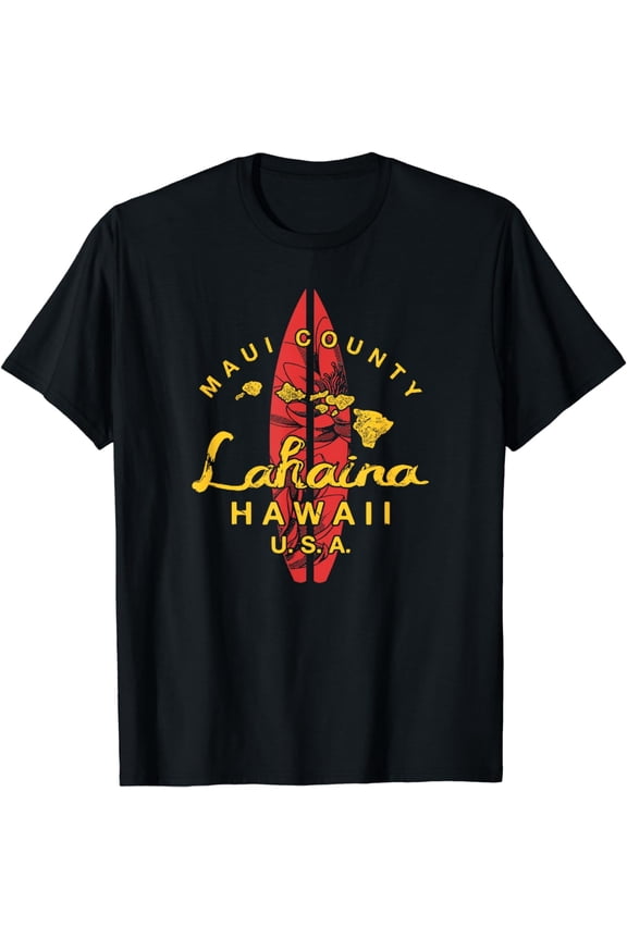 Hawaii Lahaina Maui Vintage Hawaiian Islands Surf T-Shirt