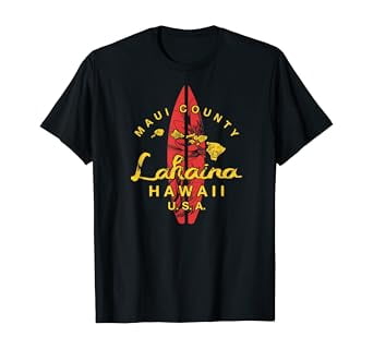 Hawaii Lahaina Maui Vintage Hawaiian Islands Surf T-Shirt