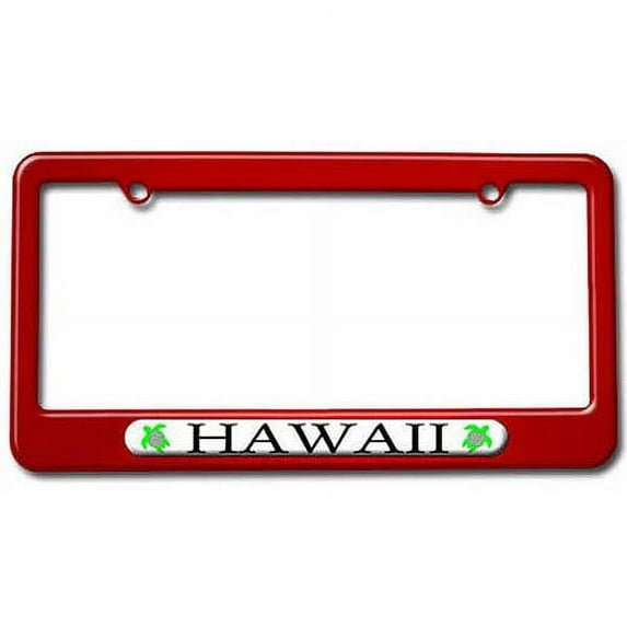 Hawaii Love, Turtle, Hibiscus License Plate Tag Frame, Multiple Colors