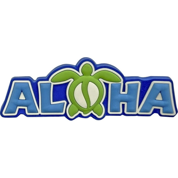 Hawaii Magnet Rubber Aloha Turtle Honu Block 4"W x 1"H x D