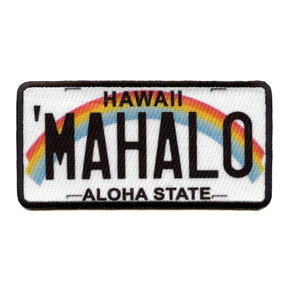 Hawaii Mahalo License Plate Patch Aloha State Sublimated Iron On