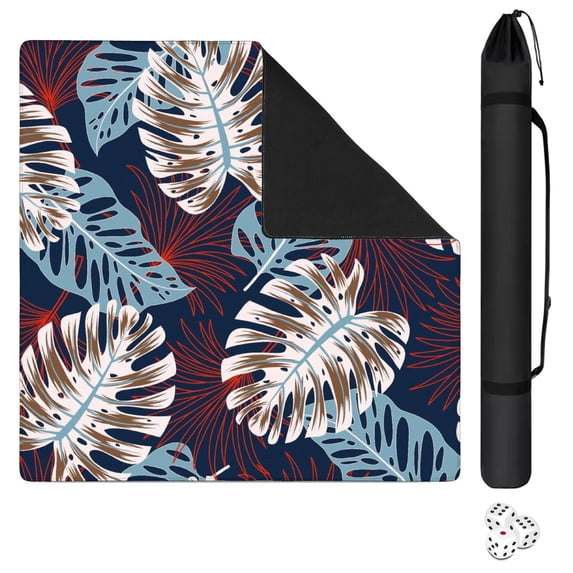 Hawaii Mahjong Mat for Table, 31.5*31.5in Anti Slip American Mahjong Table Cloth, Noise Reduction, Neoprene Mah jongg Mat with Carrying Bag & 3 Dices, Mahjong Set Gift for Board Tile Games Mats