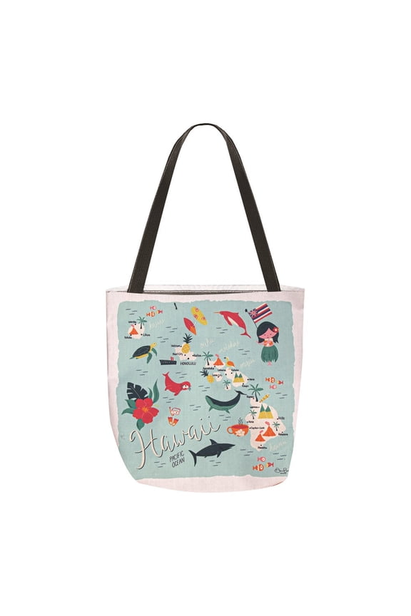 Hawaii Map 18" Tote Bag
