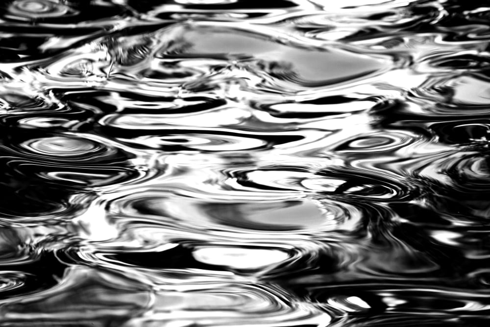 Hawaii Maui Abstract Water Reflection Black And White Canvas Art - Dave Fleetham Design Pics (34 x 22)
