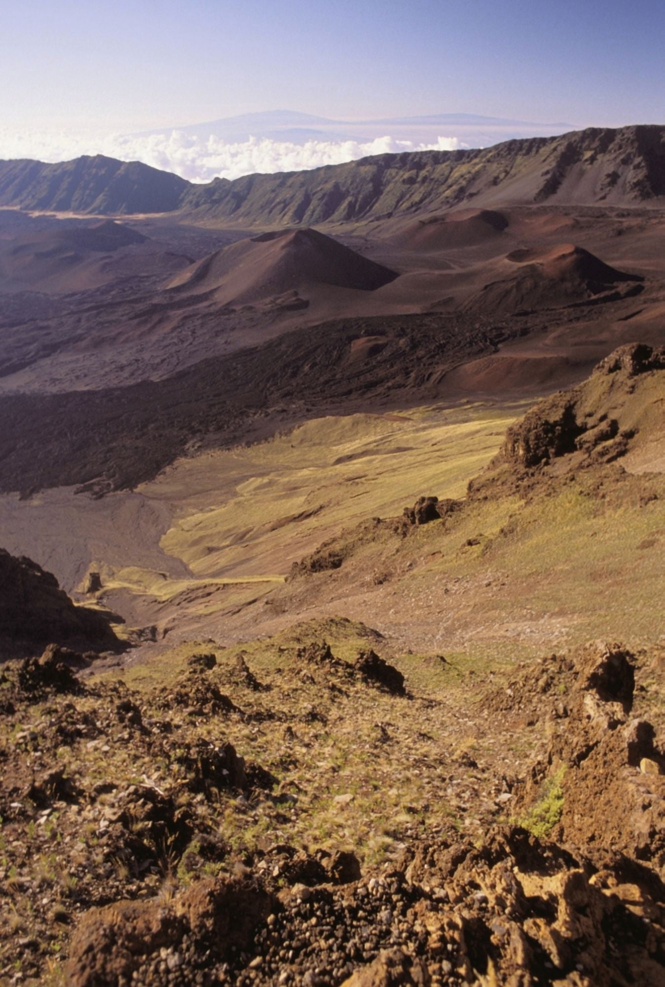 Hawaii Maui Haleakala Crater Mauna Kea And Mauna Loa In The Distance Canvas Art - Mary Van de Ven Design Pics (22 x 34)