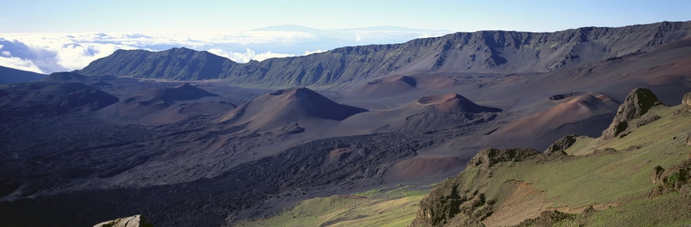 Hawaii Maui Haleakala National Park Cinder Cones Along Crater Floor Panoramic A47E Canvas Art - Carl Shaneff Design Pics (36 x 12)