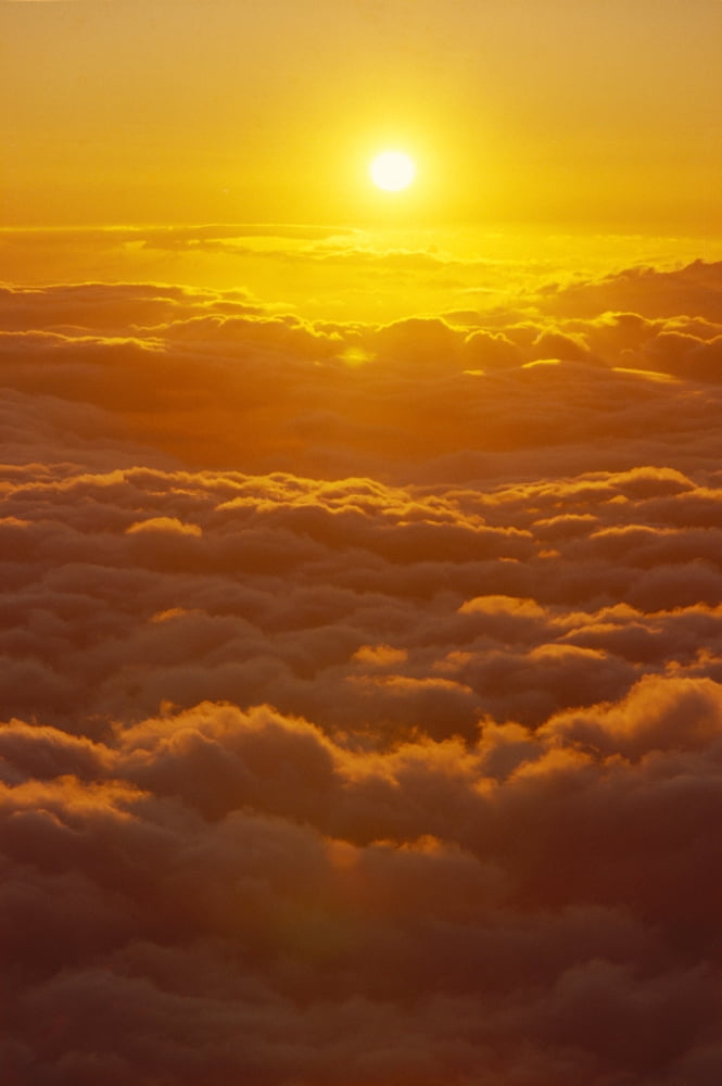 Hawaii Maui Haleakala Tropical Sunset From Above Clouds Scenic A46G Canvas Art - Erik Aeder Design Pics (24 x 38)