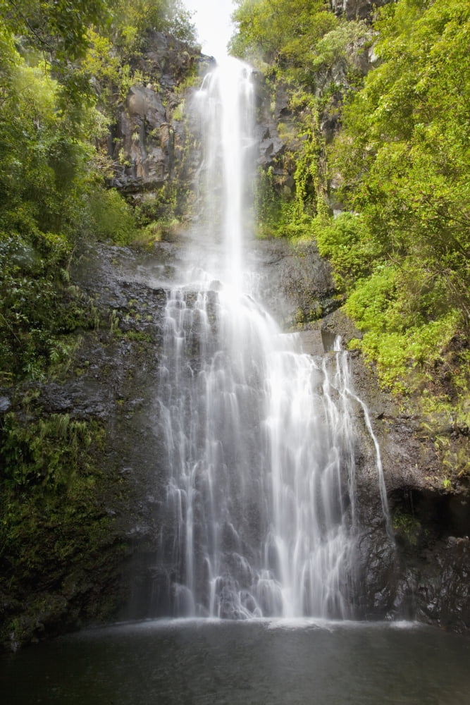 Hawaii Maui Hana Close up of Wailua Falls Canvas Art - Jenna Szerlag Design Pics (12 x 19)