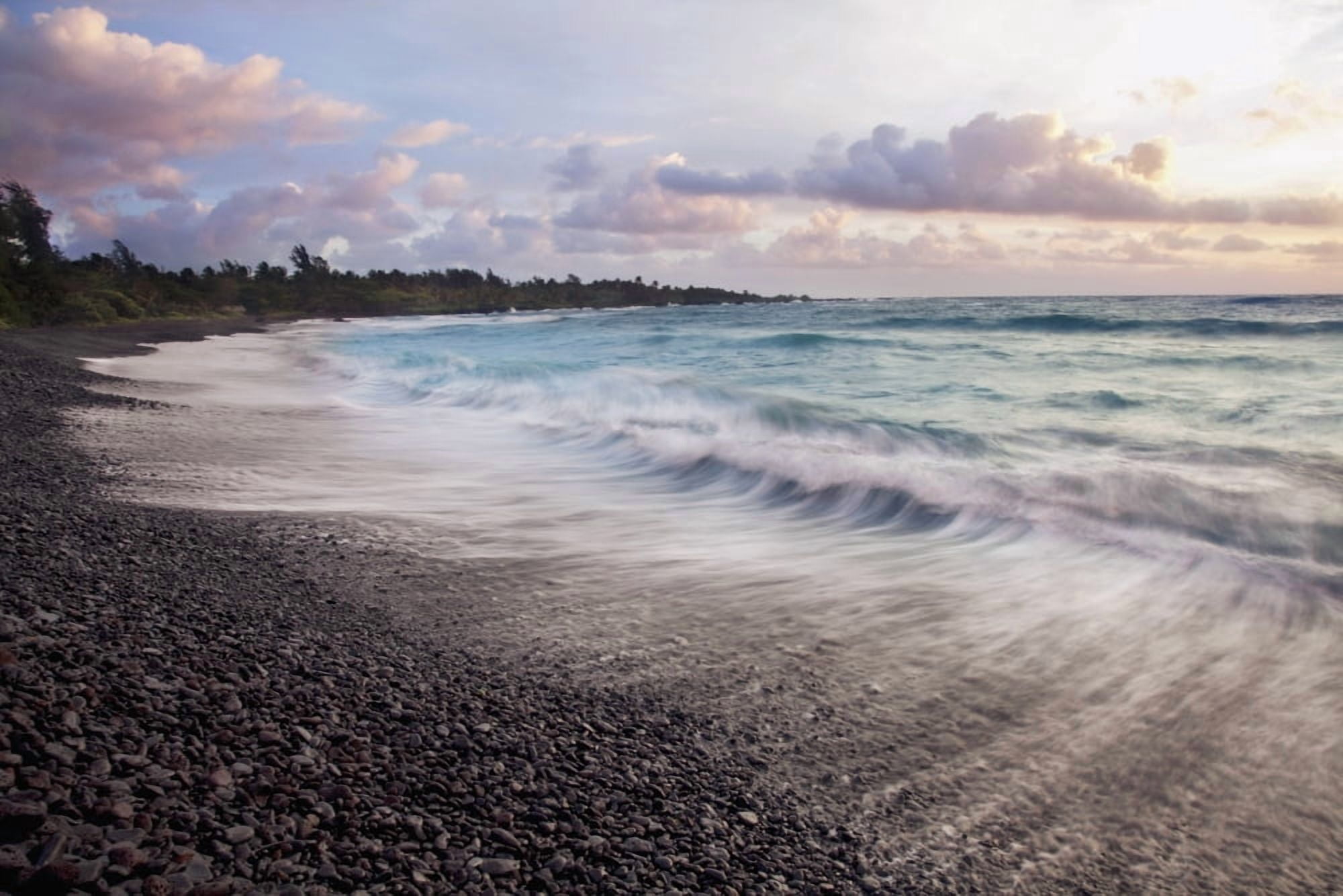 Hawaii Maui Hana Dramatic seascape of Hanas black sand beach Canvas Art - Jenna Szerlag Design Pics (36 x 24)