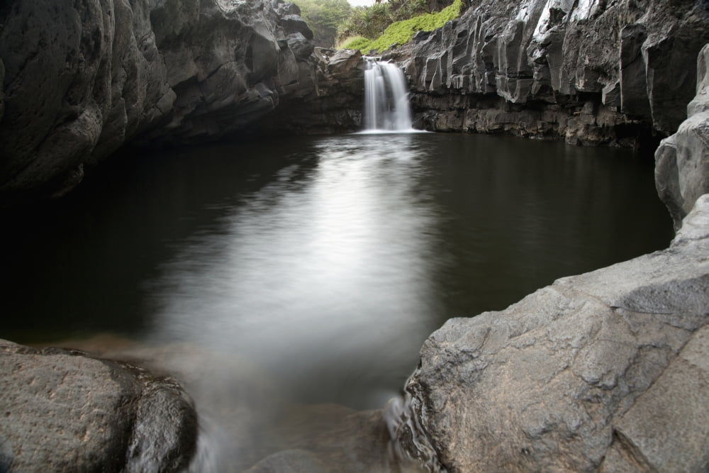 Hawaii Maui Hana Seven Sacred Pools waterfalls Canvas Art - Jenna Szerlag Design Pics (38 x 24)