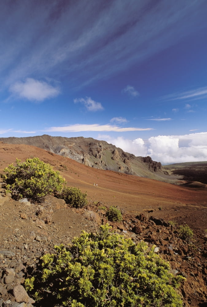 Hawaii Maui Hikers Inside Haleakala Crater Canvas Art - Robert Sablan Design Pics (22 x 34)