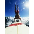 thumbnail image 1 of Hawaii, Maui, Hookipa, Buzzy Kerbox Riding A Wave While Doing A Headstand. Poster Print (22 x 32), 1 of 3