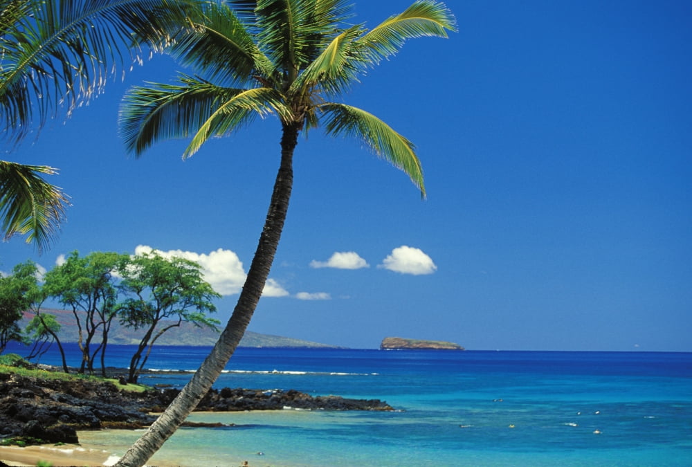 Hawaii Maui Island Of Kahoolawe And Molokini Viewed From Makena Canvas Art - Ron Dahlquist Design Pics (17 x 11)