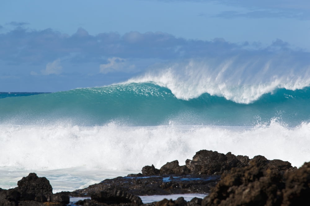 Hawaii Maui Laperouse Beautiful blue ocean wave Canvas Art - MakenaStockMedia Design Pics (38 x 24)
