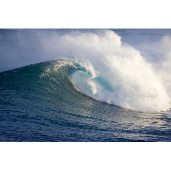 Hawaii Maui Large Wave Crashing At Jaws Well Known Surf Spot Canvas Art - Ron Dahlquist Design Pics (17 x 11)