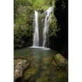 thumbnail image 1 of Hawaii  Maui  Makamakaole Gulch  Waihee Ridge Trail  Waterfall and pond. Poster Print, 1 of 2