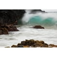 thumbnail image 1 of Hawaii, Maui, Makena, An ocean wave crashes among a lava coast. Poster Print (19 x 12), 1 of 3
