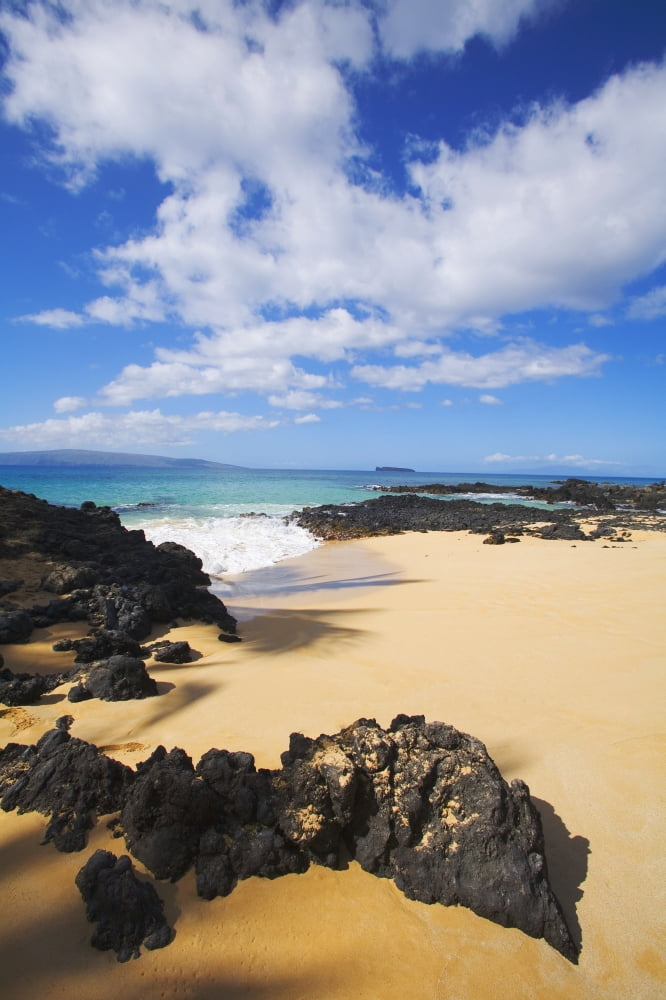 Hawaii Maui Makena Maui Wai Or Secret Beach Canvas Art - Ron Dahlquist Design Pics (11 x 17)