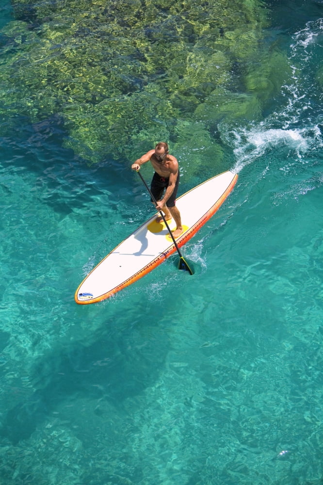 Hawaii Maui Olowalu Stand Up Paddling Canvas Art - Ron Dahlquist Design Pics (11 x 17)