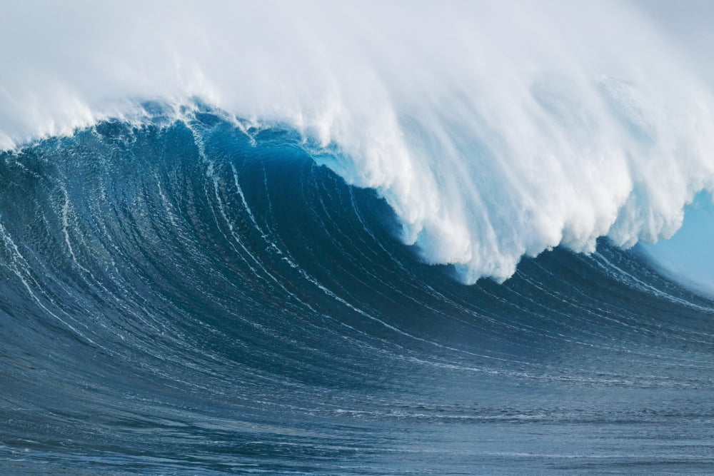 Hawaii Maui Peahi Giant wave breaking at Jaws Canvas Art - MakenaStockMedia Design Pics (18 x 12)