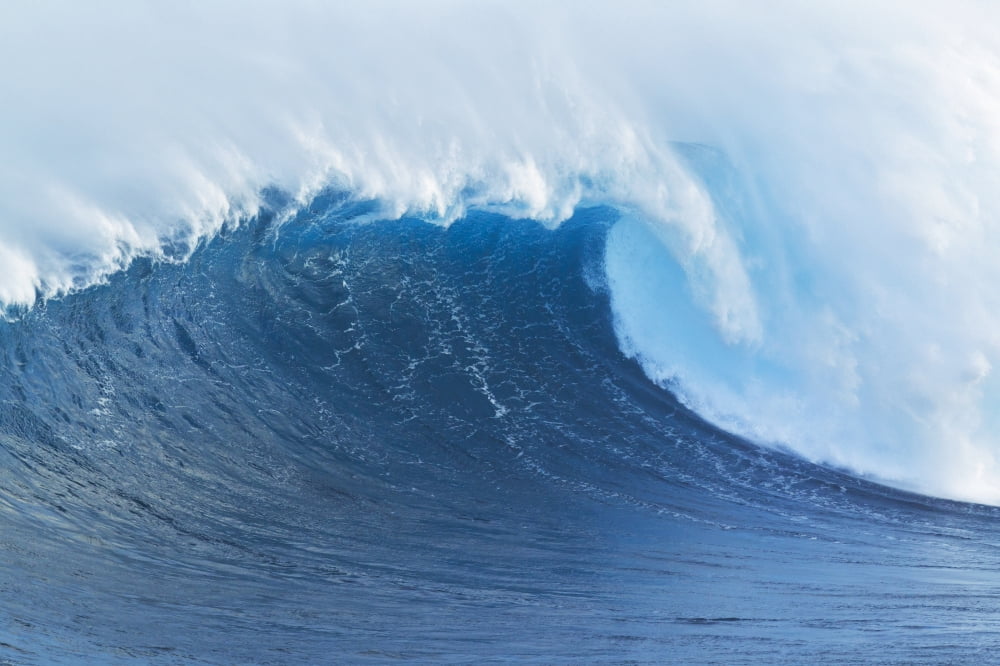 Hawaii Maui Peahi Giant wave breaking at Jaws Canvas Art - MakenaStockMedia Design Pics (38 x 24)