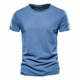 thumbnail image 1 of Hawaii Men‘s Casual Short Sleeve T-shirt 100% Cotton 9 Colors Summer Sports Clothing Top S-5XL High Quality Solid Color T-shirt, 1 of 7