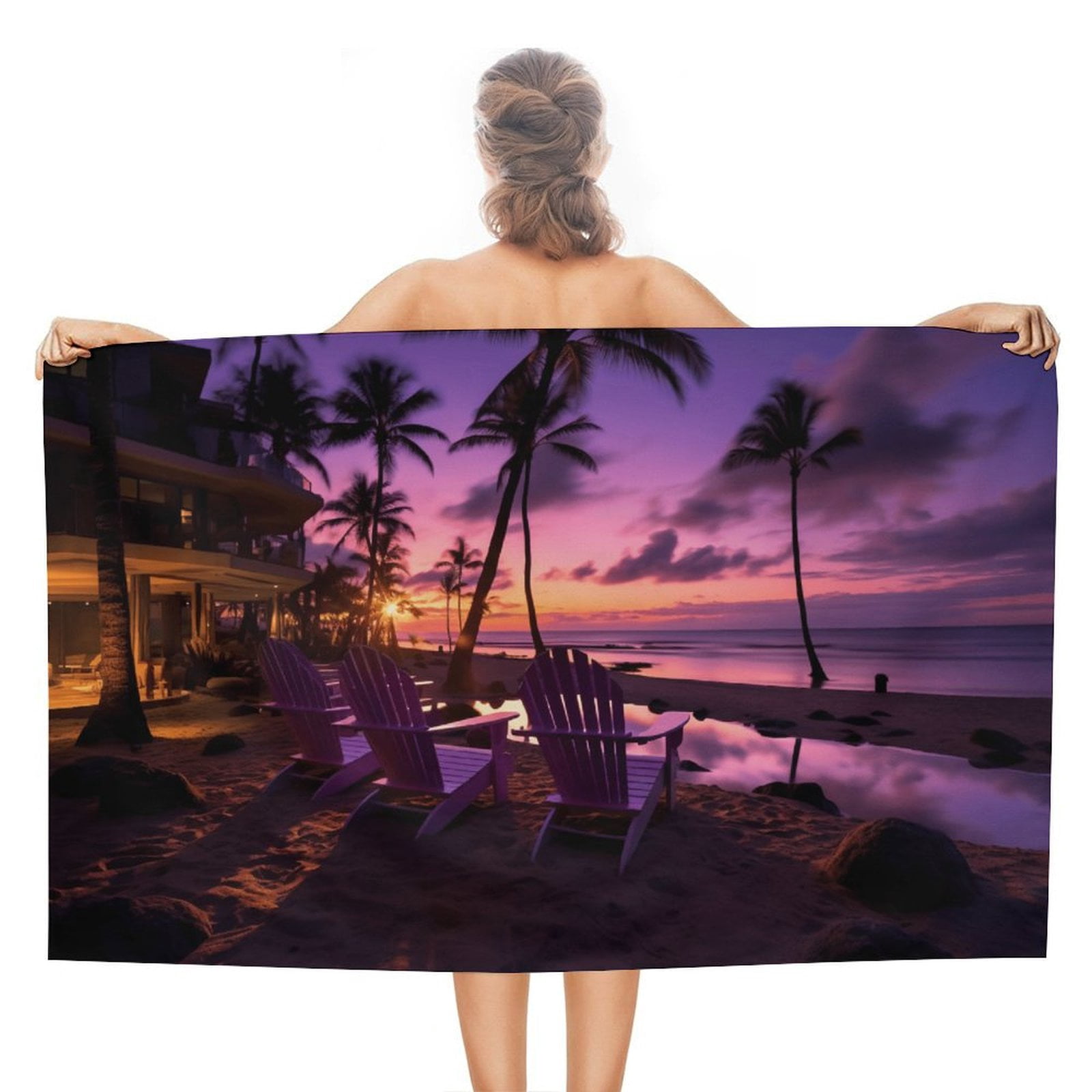 Hawaii Microfiber Lightweight Beach Towel Quick Dry Absorbent Thin Towels for Swimming Pool Camping Beach Easy for Vacation Essentials