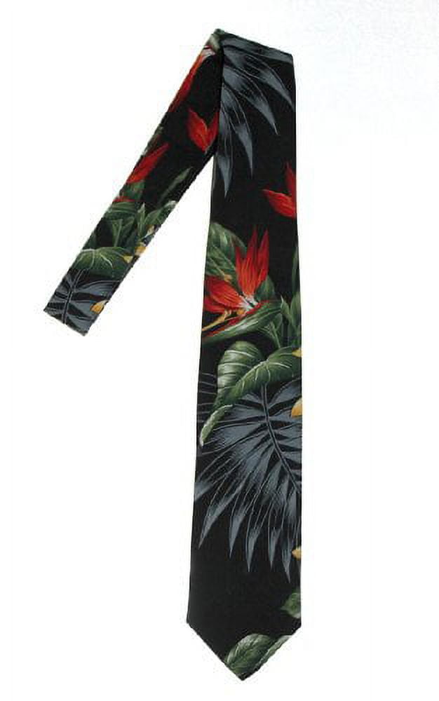 Hawaii Neckties, Black Paradise Flower