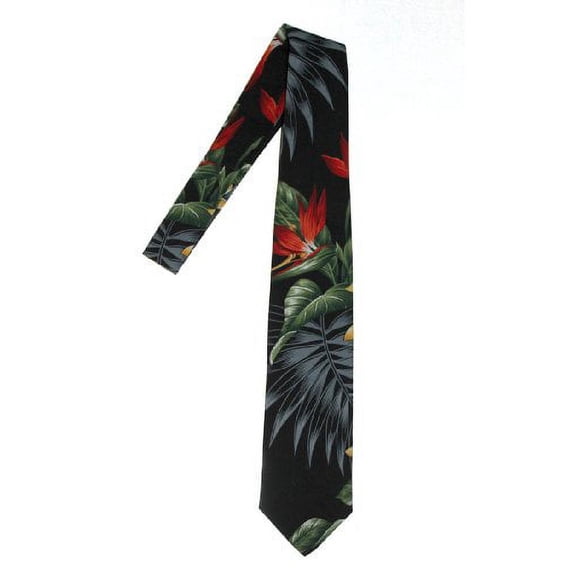 Hawaii Neckties, Black Paradise Flower