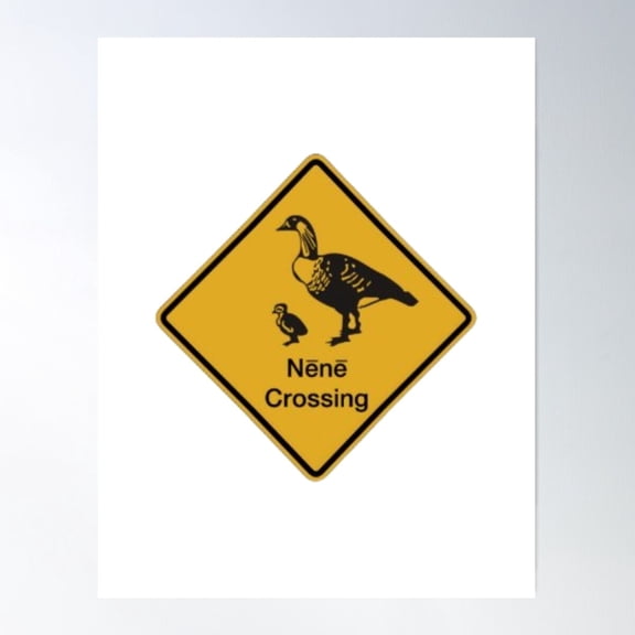 Hawaii Nene Crossing Road Sign Hawaii Souvenir Aloha I Love Hawaii Maui Big Island Oahu Kauai Molokai Poster Wall Art Modern Wall Decor For Living Room Bedroom