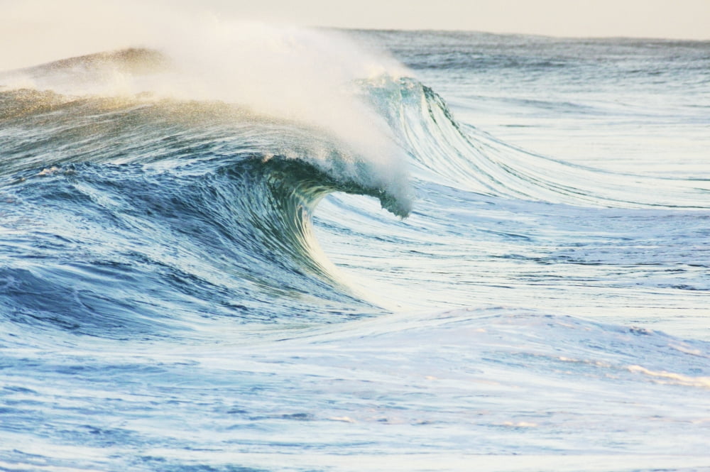 Hawaii Oahu Beautiful Wave Breaking Canvas Art - Vince Cavataio Design Pics (19 x 12)