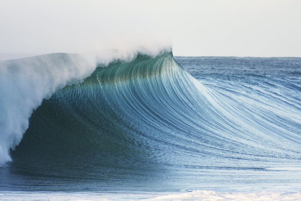 Hawaii Oahu Beautiful Wave Breaking Canvas Art - Vince Cavataio Design Pics (38 x 24)