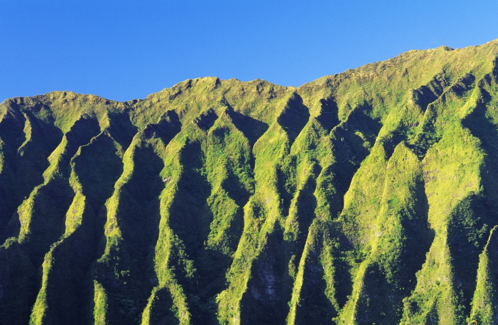 Hawaii Oahu Koolau Mountain Range View Of Mountain Ridges Canvas Art - Carl Shaneff Design Pics (36 x 22)