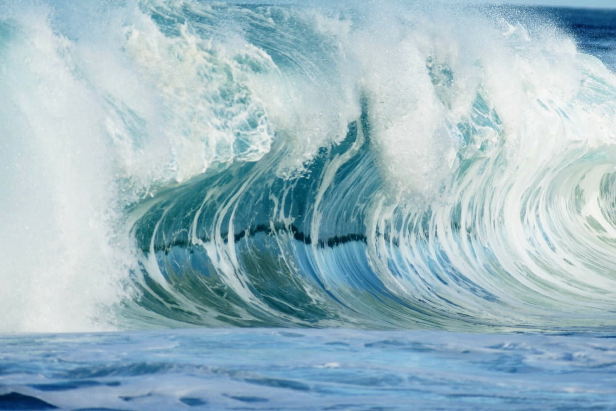 Hawaii Oahu North Shore Beautiful Textures Surface Of A Shorebreak Wave About To Crash Canvas Art - Vince Cavataio Design Pics (17 x 11)