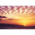 thumbnail image 1 of Hawaii, Oahu, North Shore, Overview Of Waimea Bay At Sunset, Dramatic Clouds. Poster Print (38 x 24), 1 of 3