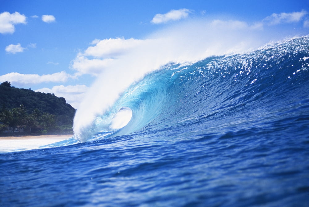 Hawaii Oahu Perfect Wave At Pipeline Canvas Art - Vince Cavataio Design Pics (20 x 13)