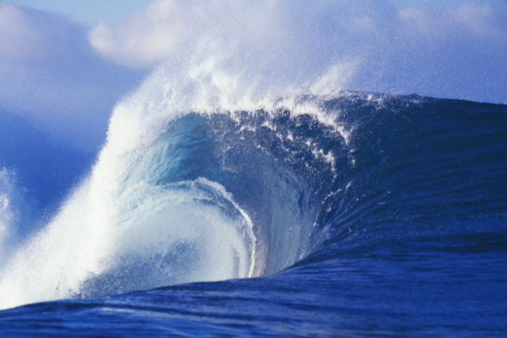 Hawaii Oahu Perfect Wave At Pipeline Canvas Art - Vince Cavataio Design Pics (38 x 24)