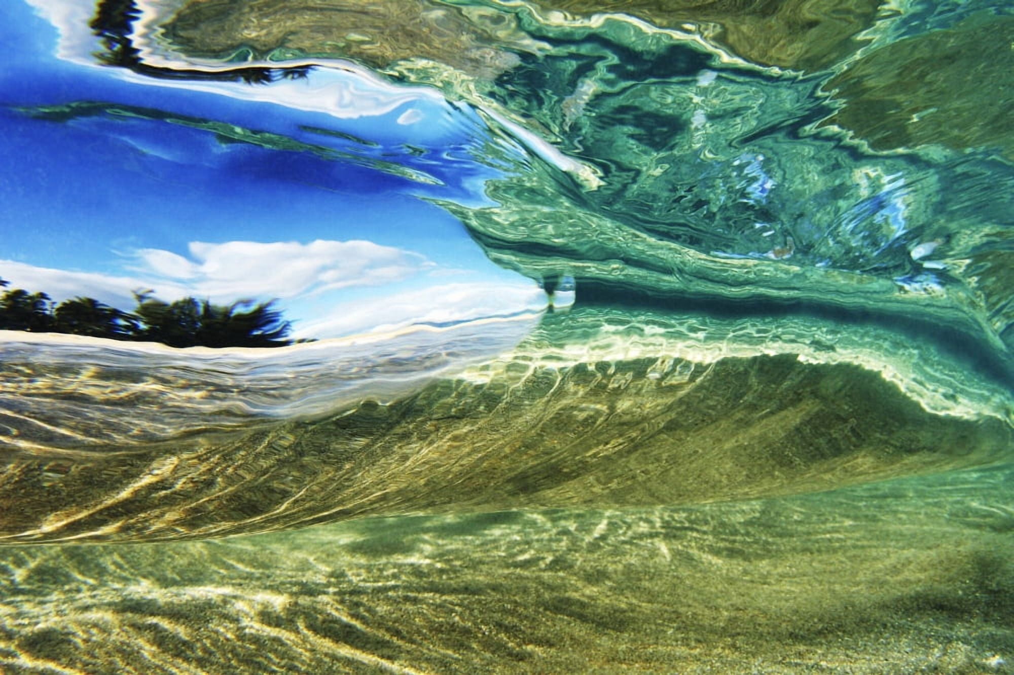 Hawaii Oahu Underwater View Of Wave Canvas Art - Vince Cavataio Design Pics (17 x 11)