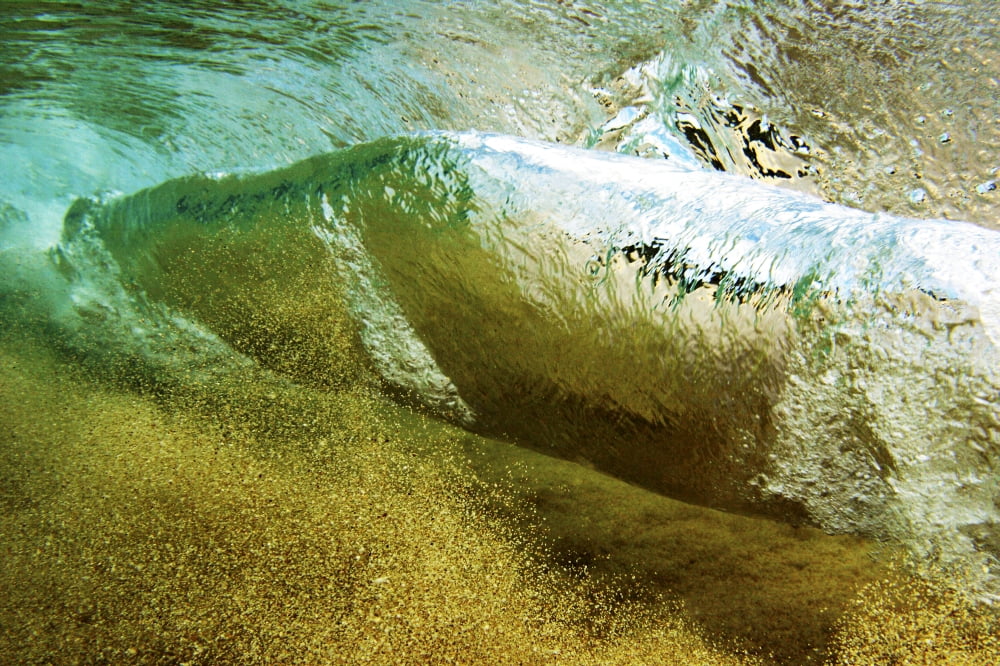 Hawaii Oahu Underwater View Of Wave Canvas Art - Vince Cavataio Design Pics (34 x 22)