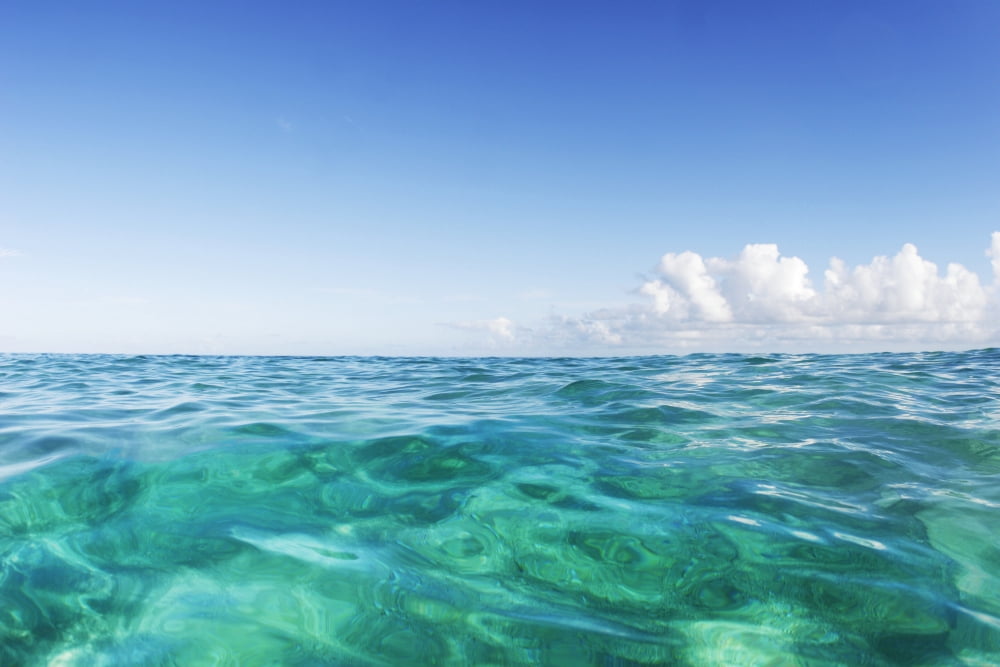 Hawaii Oahu View Of Tranquil Ocean With Blue Water Canvas Art - Vince Cavataio  Design Pics (34 x 22)