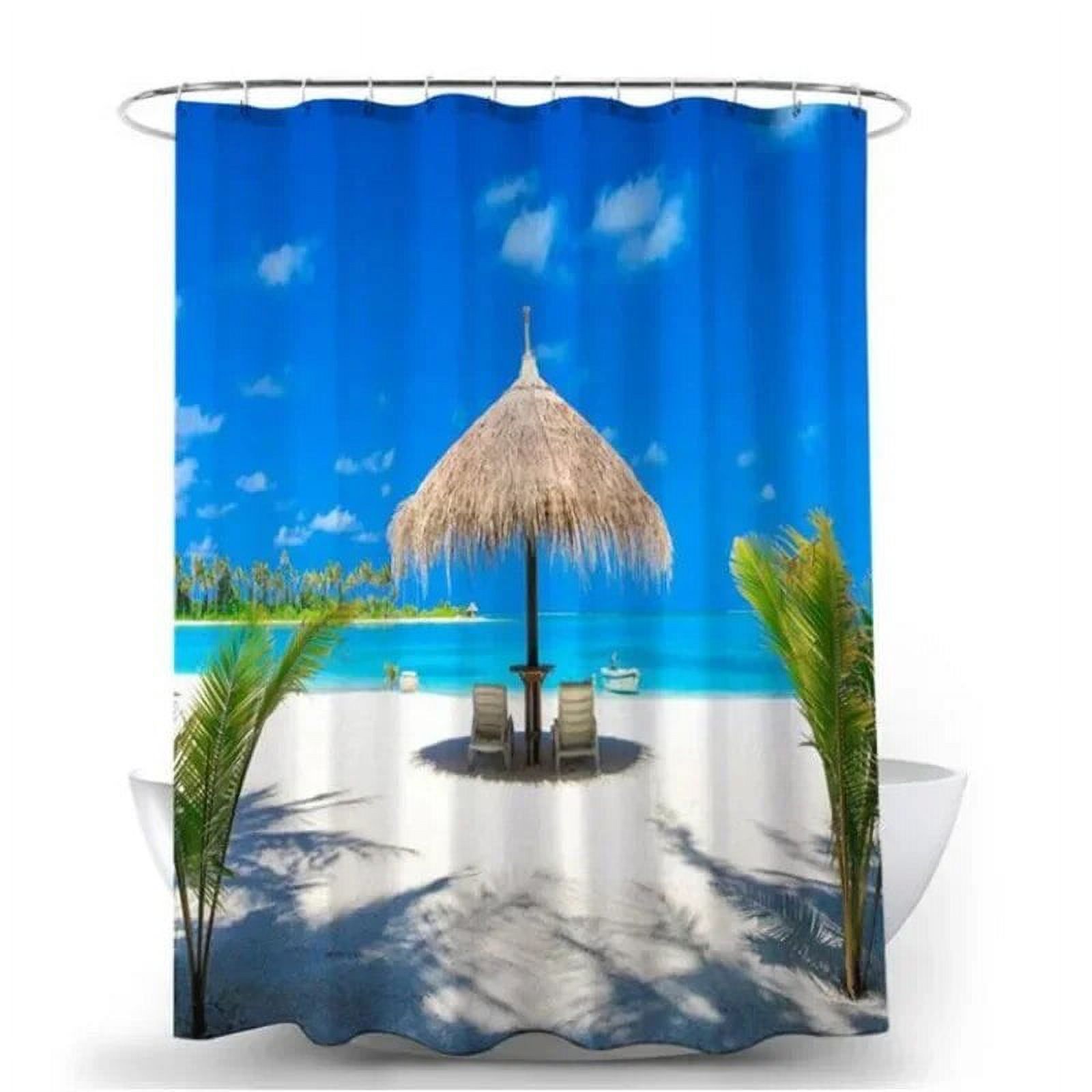 Hawaii Ocean Palm Leaves Beach Shower Curtains Forest Lake Mountain Nature Landscape Bath